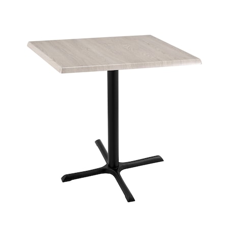 Holland Bar Stool Co 36" Tall OD211 Black Table Base 30" x 30" 30" x 30" Square White Ash Top by the HollBar Stool Co. OD211-3036BWOD30SQWA